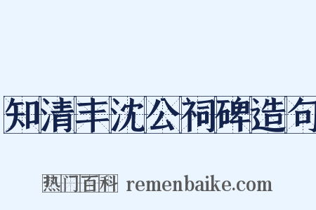 知清丰沈公祠碑造句是什么意思的图片